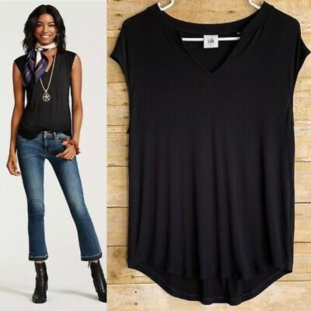 CAbi NWT 5329 Notch Tee Black Spring '18 Size smal
